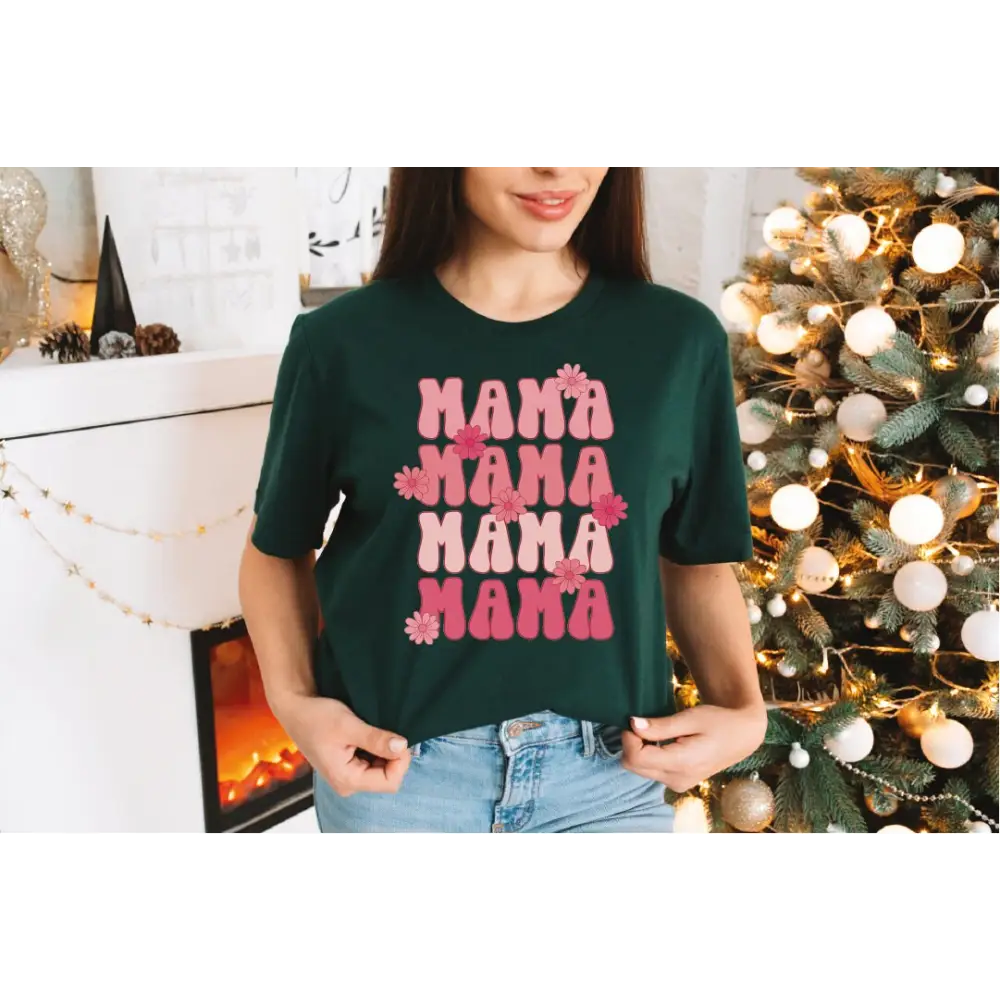 Cute Mom Shirts Mama Tshirt Mothers Day Gift Mama Shirt Heart Cute Mama Gift for Mothers Day LS093 - Physical