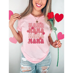 Cute Mom Shirts Mama Tshirt Mothers Day Gift Mama Shirt Heart Cute Mama Gift for Mothers Day LS093 - Physical