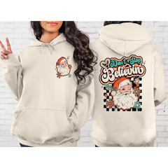 Don’t Stop Believin Christmas Sweatshirt Santa Claus Sweatshirt and Hoodie Retro Christmas Shirt Christmas Gift Youth