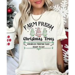 Farm Fresh Christmas Trees Comfort Colors Shirt Christmas Cake Shirt Christmas Tree Cake T-Shirt Cute Christmas Shirt