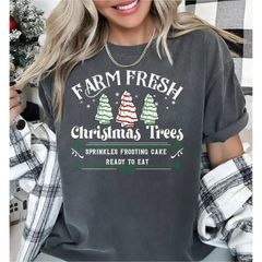 Farm Fresh Christmas Trees Comfort Colors Shirt Christmas Cake Shirt Christmas Tree Cake T-Shirt Cute Christmas Shirt