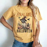Feral Girl Halloween Comfort Colors T-Shirt,Fall Season Pumpkin Season,Retro Halloween Season Shirt Halloween