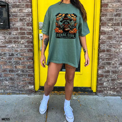 Feral Girl Halloween Comfort Colors T-Shirt,Fall Season Pumpkin Season,Retro Halloween Season Shirt Halloween