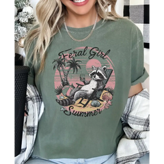 Feral Girl Summer Comfort Colors Shirt Funny Meme Opossum Shirt Feral Girl Shirt Funny Shirt Cowgirl Western Shirt