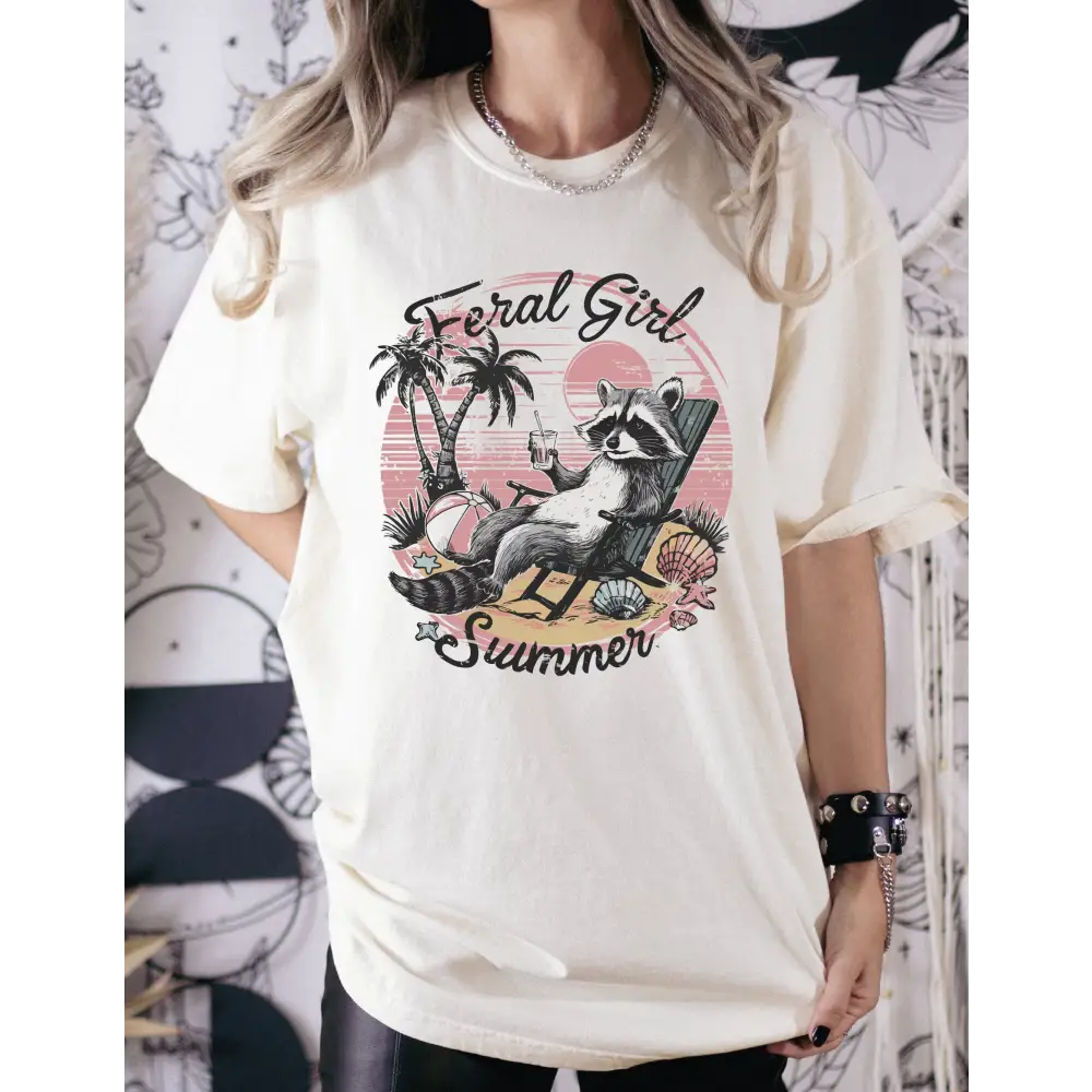 Feral Girl Summer Comfort Colors Shirt Funny Meme Opossum Shirt Feral Girl Shirt Funny Shirt Cowgirl Western Shirt