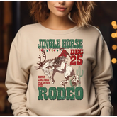 Giddy Up Jingle Horse Pick Up Your Feet Sweatshirt Western Christmas Family Sweatshirt Cowboy Santa Shirt LS667
