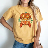 Halloween Game Day Shirt Pumpkin Eating Ghost,Autumn Shirt Pumpkin Sesons Comfort Colors Boho Fall Tshirt Pumpkin Spice