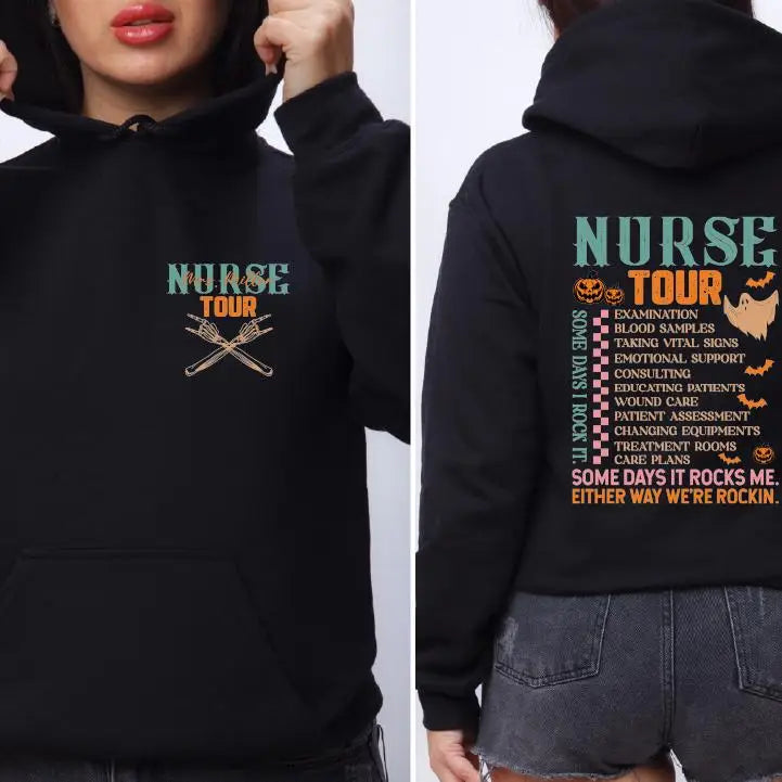Halloween Nurse Tour Sweatshirt,Halloween Nursing Nurse Fall Shirt Spooky Season Halloween Funny Halloween