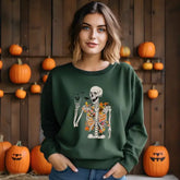 Halloween Skeleton Shirt Funny Skeleton Halloween T-Shirt Spooky Season Halloween Floral Skul Halloween Gift,SAS1711