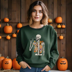 Halloween Skeleton Shirt Funny Skeleton Halloween T-Shirt Spooky Season Halloween Floral Skul Halloween Gift,SAS1711