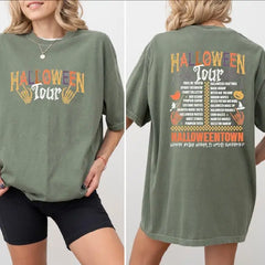 Halloween Tour Comfort Colors shirt Retro Halloween Tee Ghost Halloween,Halloween Pumpkin Autumn SAS1720 - Physical