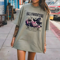 Halloweentown Cute Witchy Women’s T-shirt Pink Halloween Shirt Retro Halloween Shirt Halloween Shirt Fall Shirt