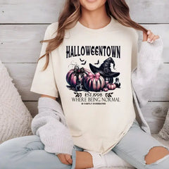 Halloweentown Cute Witchy Women’s T-shirt Pink Halloween Shirt Retro Halloween Shirt Halloween Shirt Fall Shirt