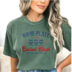 Home Plate Social Club Comfort Colors Shirt Baseball Mama Shirt Baseball Mom T-Shirt Gift for Baseball Mom LS889