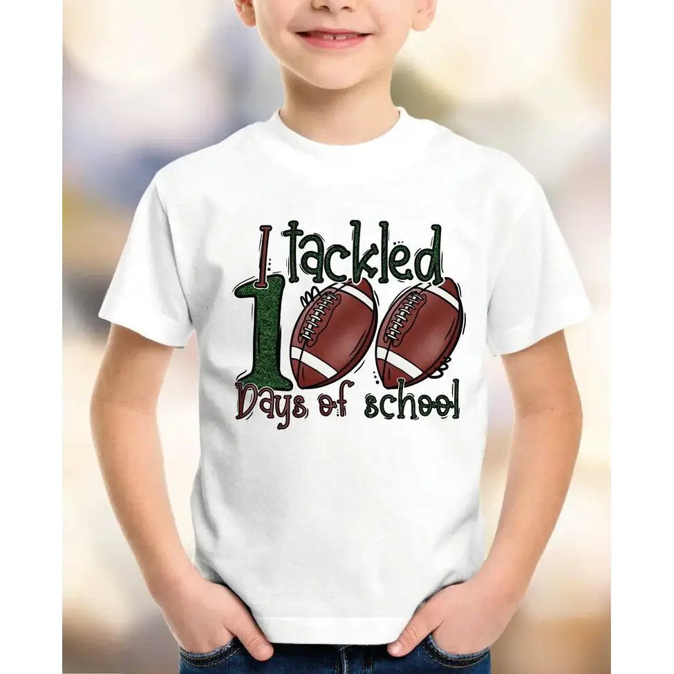 I Tackled 100 Day of School Shirt Funny 100th Of School Shirt 100 Days Of School Celebration Football School Shirt