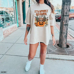 It’s Spooky Season Yall Comfort Colors Tshirt Cowboy Pumpkin Shirt Western Country Shirt Cactus Shirt Pumpkin Hoodie