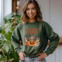 It’s Spooky Season Yall Sweatshirt Cowboy Pumpkin Shirt Western Country Shirt Vintage Cowboy Cactus Shirt Pumpkin