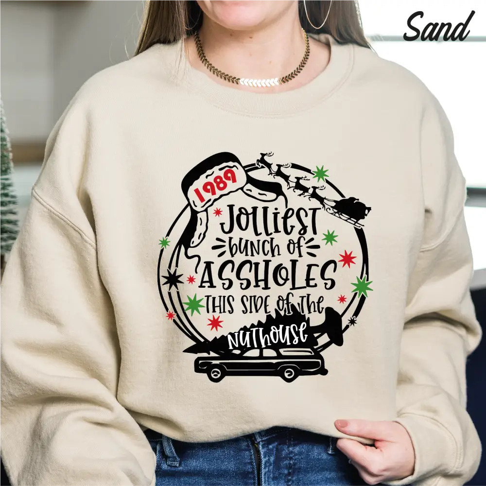 Jolliest Bunch Of Christmas Sweatshirt Funny Christmas Sweatshirt cstmzn-chrstms-009 - Physical