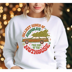 Jolliest Bunch Of this side of the Nuthouse Sweatshirt Jolliest Bunch of Assholes Christmas Vacation Sweatshirt LS713