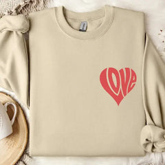 Love Heart Valentines Day Sweatshirt Hoodie Heart Love Cute Valentine Sweatshirt SFS0128 - Physical