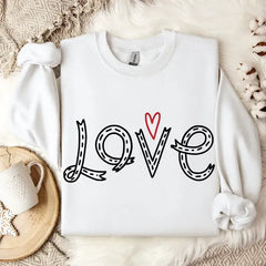 Love Sweatshirt Love Ribbon Sweatshirt Engagement Valentine’s Day Gift SFS0140 - Physical