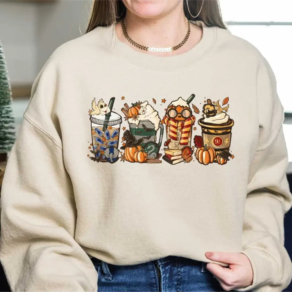 Magic Fall Sweatshirt Halloween Wizard Sweater Wizard Fan Gift Pumpkin Spice Latte Fall Coffee Shirt Magic Latte Hoodie