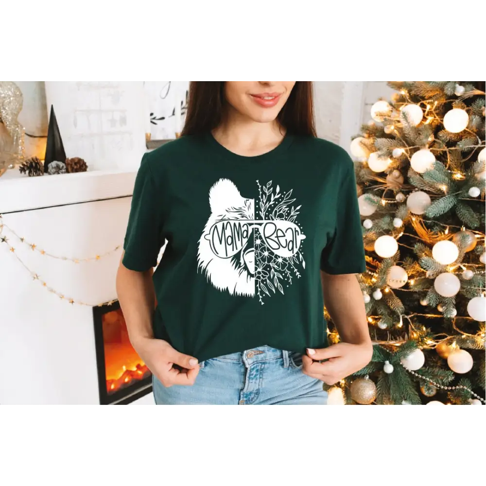 Mama Bear Shirt Mothers Day Gift Animal Lover Mom Tshirt Cute Mama Shirt Gift For Mother Floral Mama Bear Shirt LS083