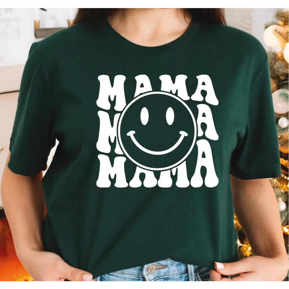 Mama Smile Face Shirt Hot Yellow Happy Mama Shirt Funny Mom Shirt Mothers Day Gift Ideas LS337 - Physical