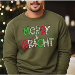 Merry and Bright Sweatshirt Christmas Sweatshirt Family Christmas Sweatshirt Christmas Sweater for Women Merry
