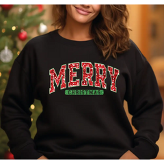 Merry Christmas Sweatshirt Retro Merry Sweatshirt Faux Glitter Merry Shirt for Women Shirt Youth Toddler Merry Shirt