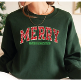 Merry Christmas Sweatshirt Retro Merry Sweatshirt Faux Glitter Merry Shirt for Women Shirt Youth Toddler Merry Shirt
