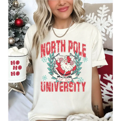 North Pole University Comfort Colors Shirt Christmas Collage Shirt Santa Family T-Shirt Christmas Gifts Santa