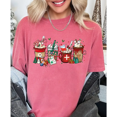 Nurse Coffee Christmas Shirt Comfort Colors Nurse Shirt Labor and Delivery Nurse Pediatrics Nurse School Nurse