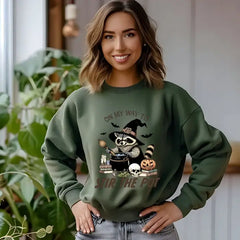 On My Way to Stir the Pot halloween Sweatshirt Halloween Raccoon Hoodie Funny Raccoon Shirt,Pumpkin Shirt Horror