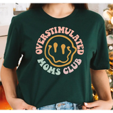 Overstimulated Moms Club Shirt Cute Retro Shirt for Moms Funny Mom T-shirt Girly T-shirt Smile Face Mom Tee Trendy
