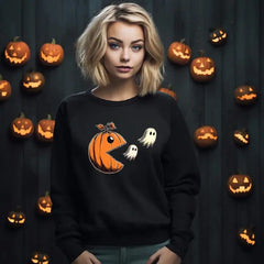 PacWeen Sweatshirt Funny Halloween Season,Spooky Vibes Tee Halloween Pumpkin Shirt,Funny Halloween SAS1748 - Physical