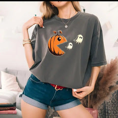 PacWeen Tshirt Halloween Season Tee,Spooky Vibes Tee Halloween Pumpkin Shirt,Funny Halloween SAS1748 - Physical
