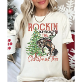 Rockin Around The Christmas Tree Comfort Colors Shirt Country Christmas Shirt Retro Xmas Western Shirt Cowboy Christmas