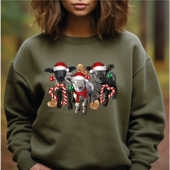 Sheep Christmas Light Sweatshirt Christmas Sheeps Sweatshirt Funny Farm Animal Xmas Shirt Sheep Christmas Youth