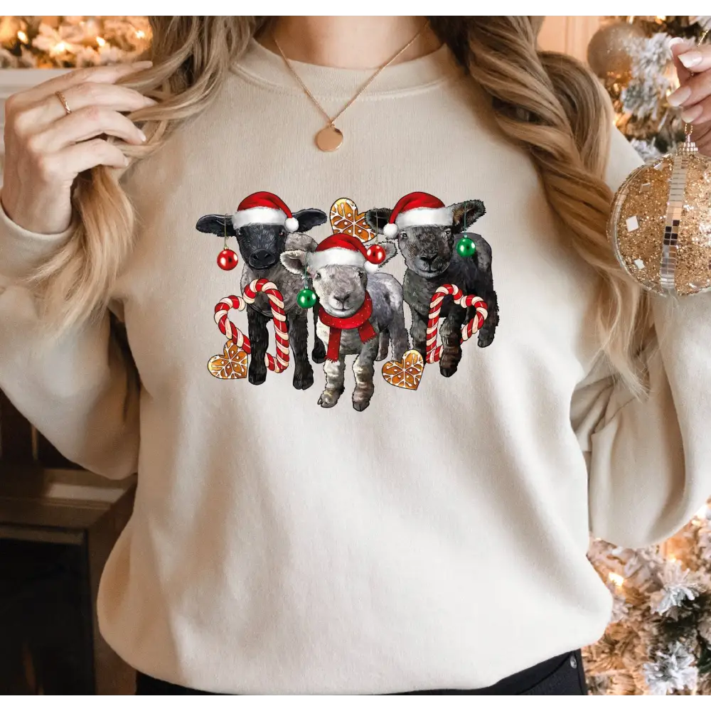 Sheep Christmas Light Sweatshirt Christmas Sheeps Sweatshirt Funny Farm Animal Xmas Shirt Sheep Christmas Youth