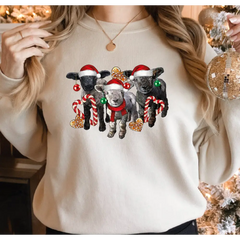 Sheep Christmas Light Sweatshirt Christmas Sheeps Sweatshirt Funny Farm Animal Xmas Shirt Sheep Christmas Youth