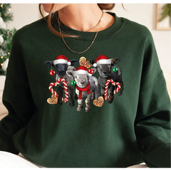 Sheep Christmas Light Sweatshirt Christmas Sheeps Sweatshirt Funny Farm Animal Xmas Shirt Sheep Christmas Youth