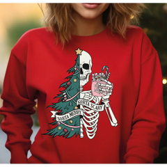 Sorta Merry Sorta Scary Sweatshirt and Hoodie Funny Christmas Sweatshirt Cute Spooky Season Sweater Christmas Skeleton