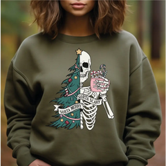Sorta Merry Sorta Scary Sweatshirt and Hoodie Funny Christmas Sweatshirt Cute Spooky Season Sweater Christmas Skeleton