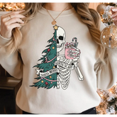 Sorta Merry Sorta Scary Sweatshirt and Hoodie Funny Christmas Sweatshirt Cute Spooky Season Sweater Christmas Skeleton