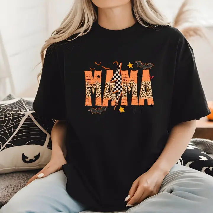 Spooky Mama Halloween Leopard Grunge Comfort Colors Tshirt Pumpkin Shirt Funny Halloween Shirt Ghost mama