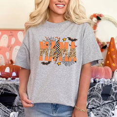 Spooky Mama Halloween Leopard Grunge Comfort Colors Tshirt Pumpkin Shirt Funny Halloween Shirt Ghost mama