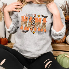 Spooky Mama Halloween Leopard Grunge Sweatshirt Pumpkin Hoodie Funny Halloween Shirt Ghost mama Shirt,Halloween