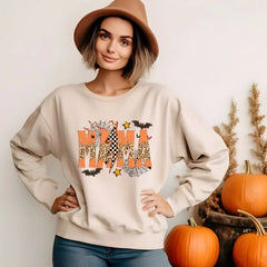Spooky Mama Halloween Leopard Grunge Sweatshirt Pumpkin Hoodie Funny Halloween Shirt Ghost mama Shirt,Halloween