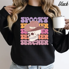 Spooky Teacher Halloween Sweatshirt,Teacher Gift for Halloween Halloween gift Retro Halloween